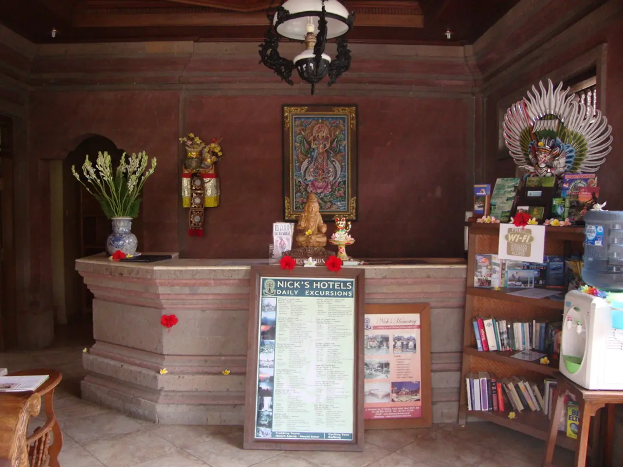 In this image we can see the idols, text frames and also the frame attached to the plain wall. We...