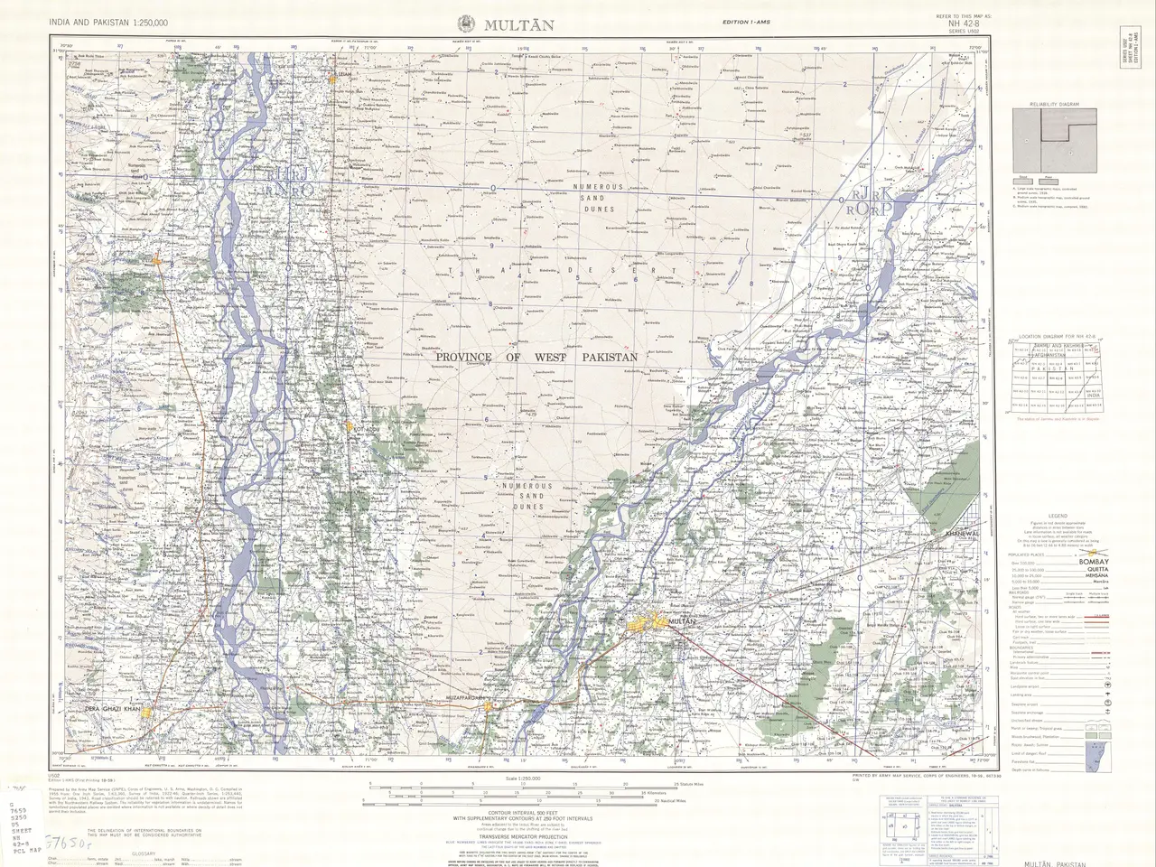 The image shows a topographic map of the area of the United States of America, with the Indian and...