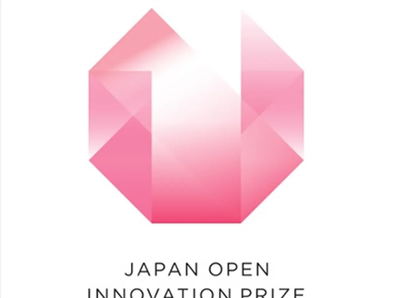 The image shows a pink logo with the words "Japan Open Innovation Prize" written on it against a...