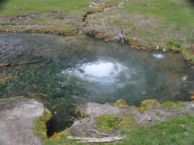 In this image in the center there is a river, and at the top and bottom of the image there is...