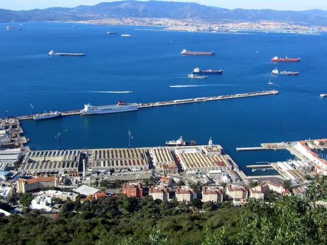 In this image there are buildings and trees, there are a few boats on the river. In the background...