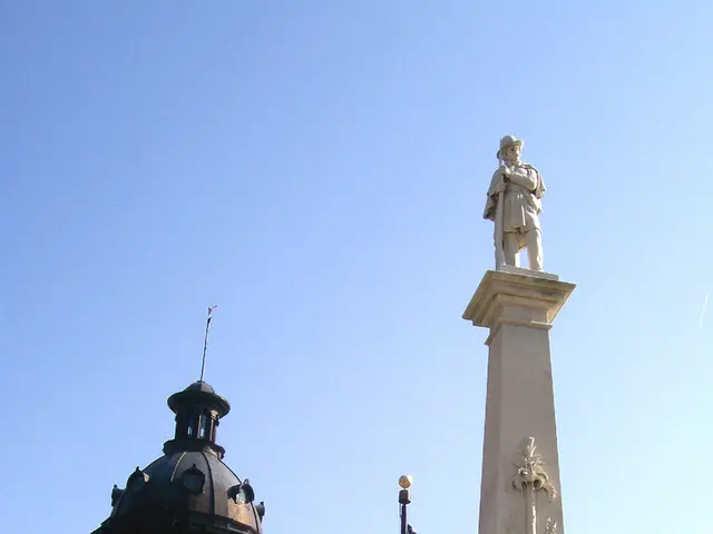 In this image in the center there is one fort, and in the foreground there is one cemetery, statue,...