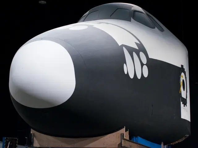 In this image we can see a sculpture. At the bottom there are wooden blocks.