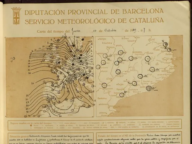 The image shows an old book with a map of Barcelona on it, placed on a surface. The map is detailed...
