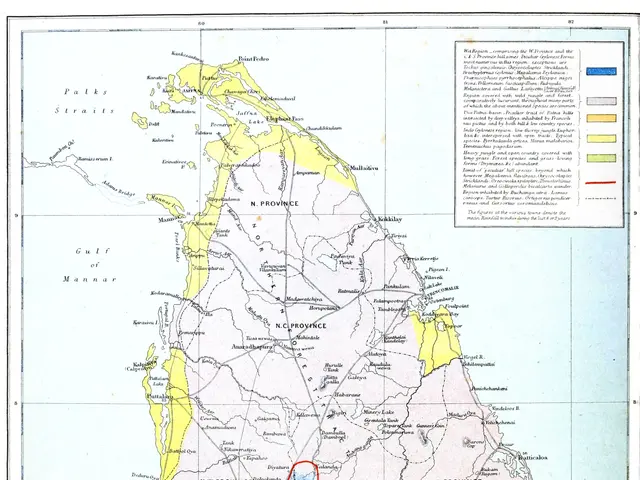 The image shows a poster of a map of Sri Lanka with the provinces of Ceylon highlighted. The map is...