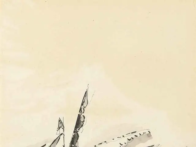 The image shows a black and white drawing of a sailboat in the water near a lighthouse, with...