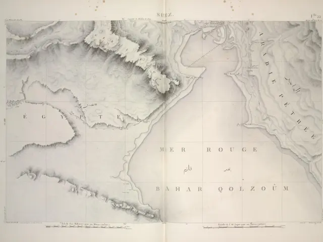 The image shows an old book with a map of the Gulf of Oman on it. The map is detailed and shows the...