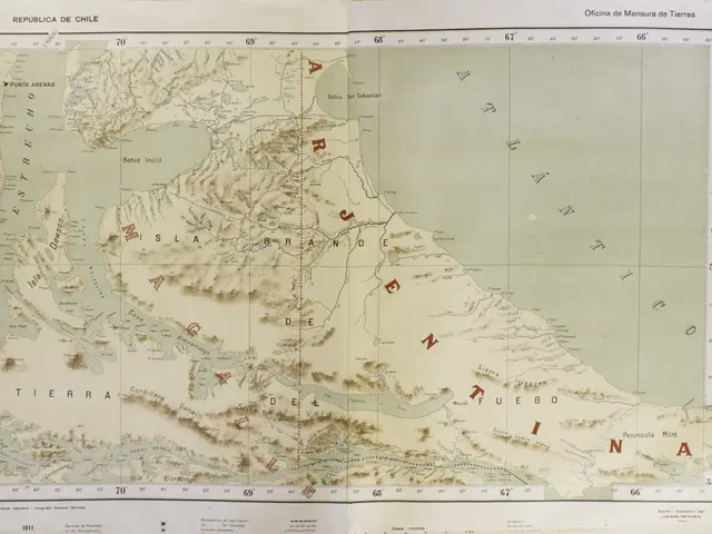 The image shows an old book with a map of Peru on it. The map is detailed and shows the various...