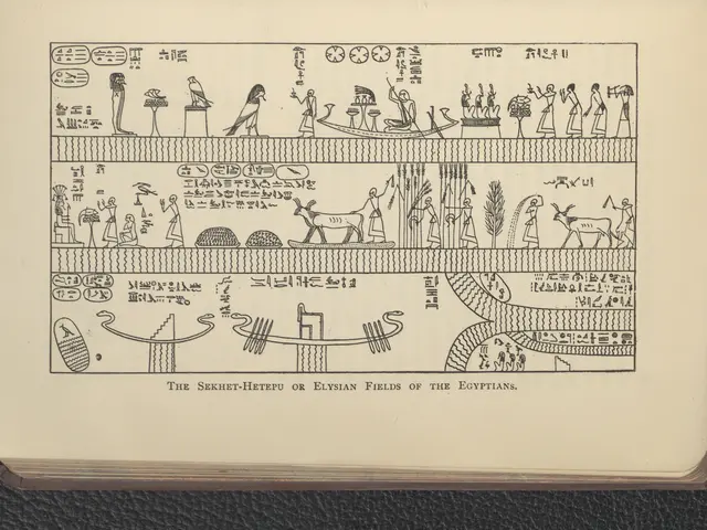 The image shows an open book with a drawing on it placed on a surface. The book contains text and...