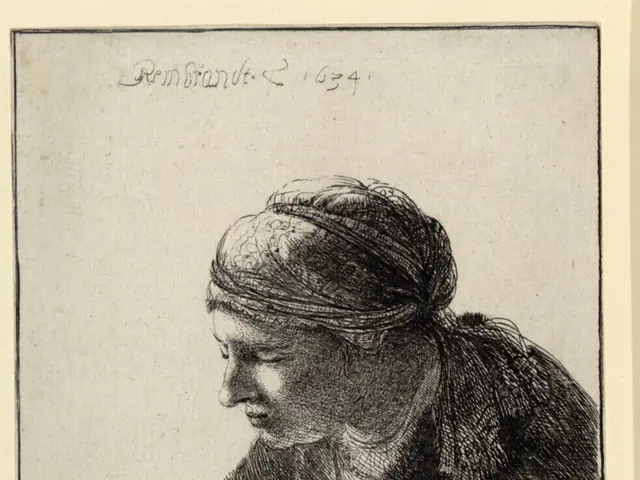 The image shows a woman reading a book, with her head resting on her arm and her eyes focused on...