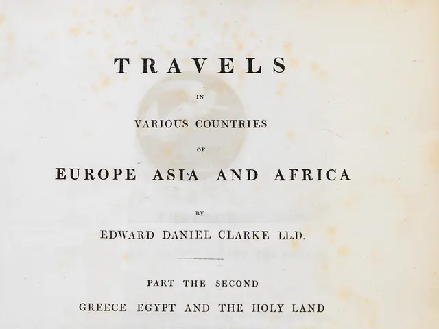 The image shows an old book with the title "Travels in Various Countries of Europe, Asia and...