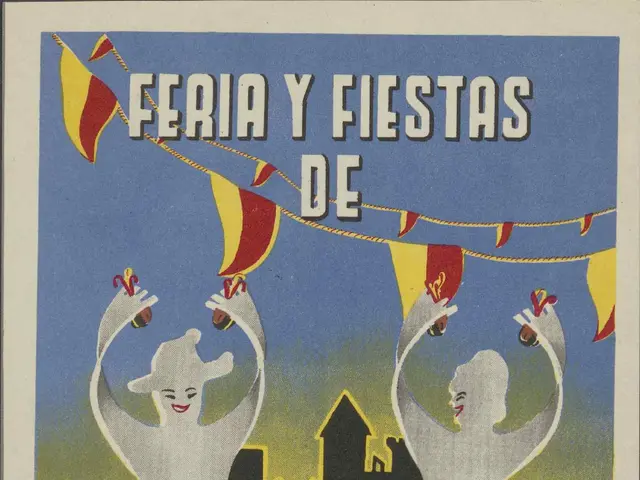 The image shows a poster advertising a carnival in Cacceres, Spain. It features a colorful...