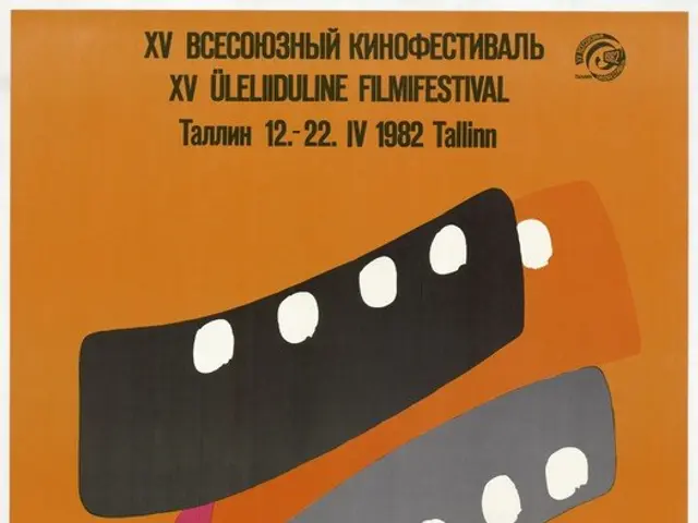 The image shows a poster for the 1982 Tallinn Film Festival, featuring a colorful design with text...