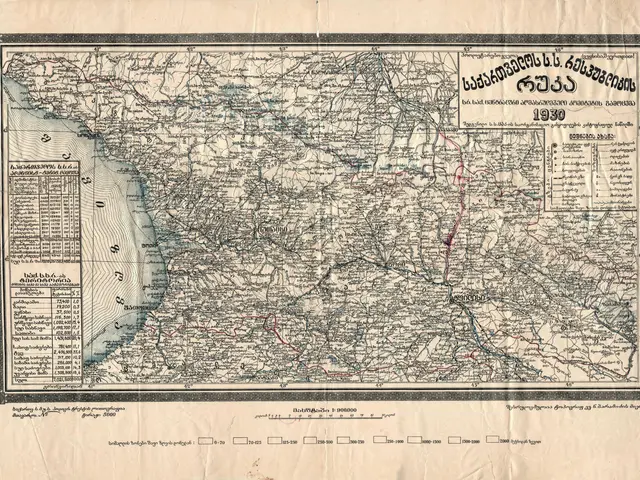 The image shows an old map of Thailand on a piece of paper. The map is detailed and shows the...