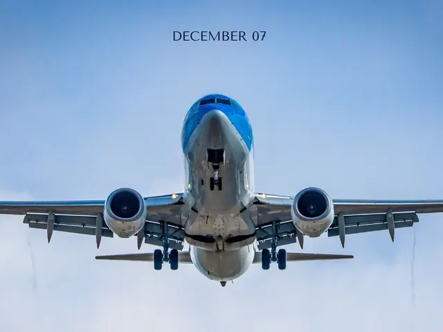 The image shows an airplane flying in the sky with the words "International Latest Flight Deals"...